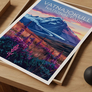 Vatnajökull National Park Poster, Iceland Print, Iceland Poster, Vatnajökull Print, Vatnajokull Poster, Iceland Art, Vatnajökull Art