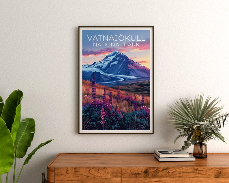 Vatnajökull National Park Poster, Iceland Print, Iceland Poster, Vatnajökull Print, Vatnajokull Poster, Iceland Art, Vatnajökull Art