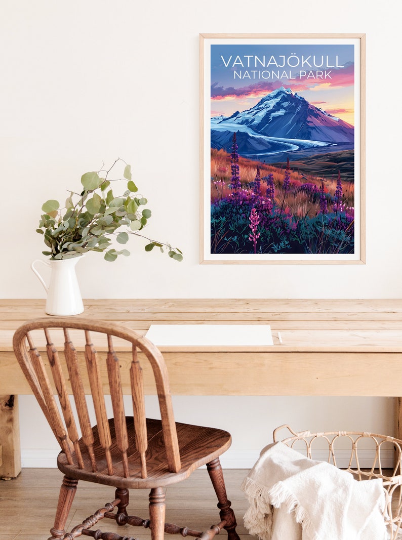 Vatnajökull National Park Poster, Iceland Print, Iceland Poster, Vatnajökull Print, Vatnajokull Poster, Iceland Art, Vatnajökull Art
