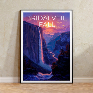 Affiche Bridalveil Fall, Impression Bridalveil Fall, Art Yosemite, Impression Yosemite, Affiche de voyage Bridalveil, Affiche Yosemite