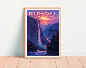 Affiche Bridalveil Fall, Impression Bridalveil Fall, Art Yosemite, Impression Yosemite, Affiche de voyage Bridalveil, Affiche Yosemite