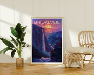Affiche Bridalveil Fall, Impression Bridalveil Fall, Art Yosemite, Impression Yosemite, Affiche de voyage Bridalveil, Affiche Yosemite