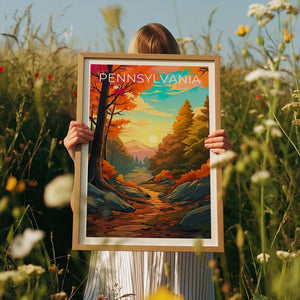 Pennsylvania Nature Travel Print, Forest Poster