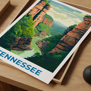 Tennessee Travel Print Big South Fork Poster Cumberland River Wall Art Tennessee Poster Home Decor Birthday Gift