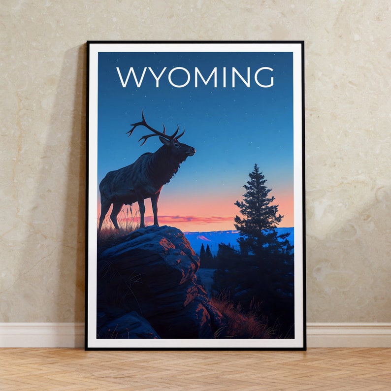 Wyoming Travel Poster, Wyoming Wall Art, Wyoming Print, Wyoming Art