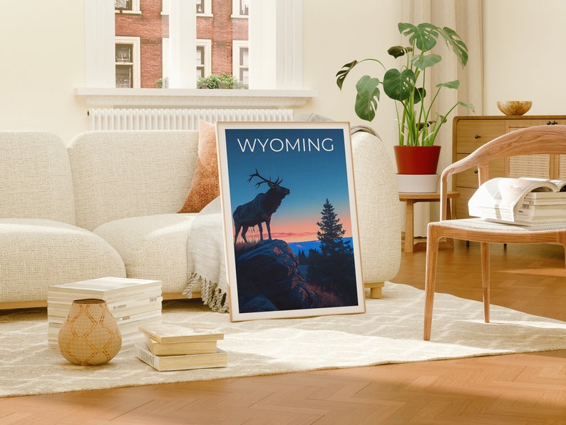 Wyoming Travel Poster, Wyoming Wall Art, Wyoming Print, Wyoming Art