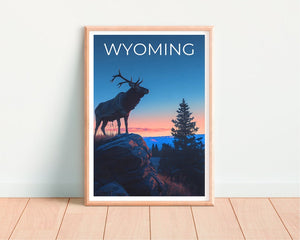 Wyoming Travel Poster, Wyoming Wall Art, Wyoming Print, Wyoming Art