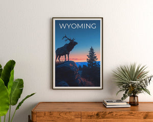 Wyoming Travel Poster, Wyoming Wall Art, Wyoming Print, Wyoming Art