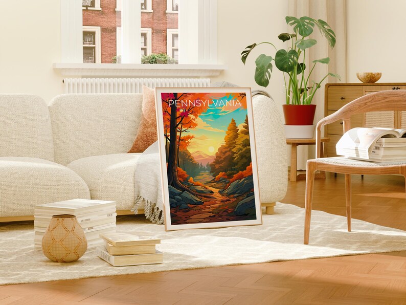 Pennsylvania Nature Travel Print, Forest Poster