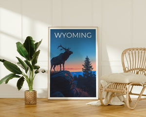 Wyoming Travel Poster, Wyoming Wall Art, Wyoming Print, Wyoming Art