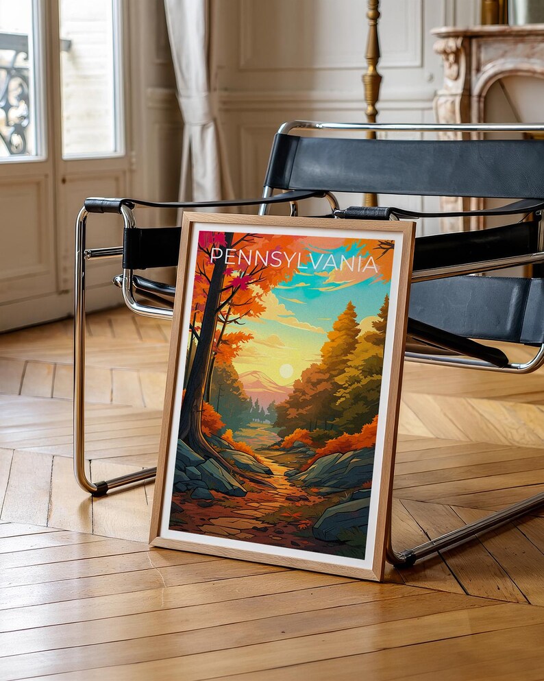 Pennsylvania Nature Travel Print, Forest Poster