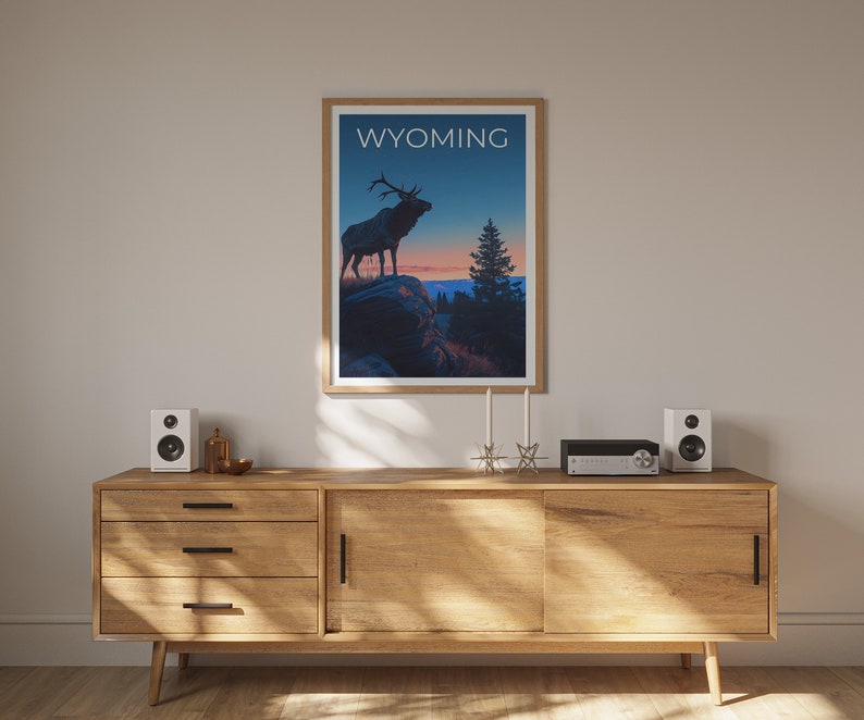 Wyoming Travel Poster, Wyoming Wall Art, Wyoming Print, Wyoming Art