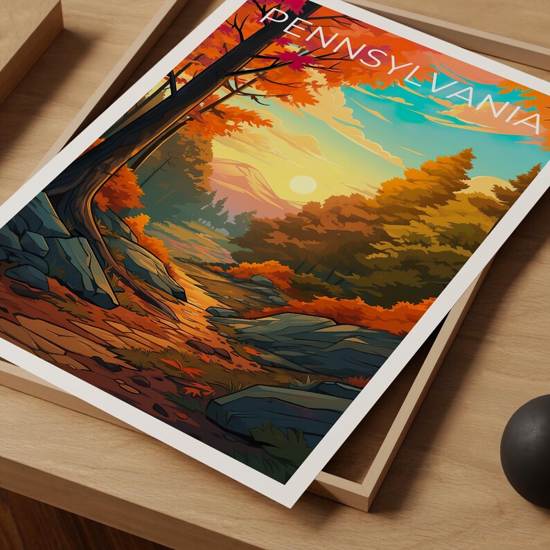 Pennsylvania Nature Travel Print, Forest Poster