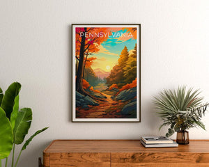 Pennsylvania Nature Travel Print, Forest Poster