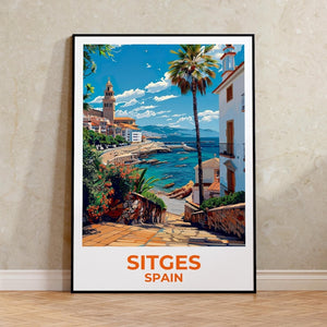 Sitges Travel Poster - Spanish Beach Wall Art