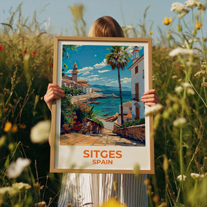 Sitges Travel Poster - Spanish Beach Wall Art