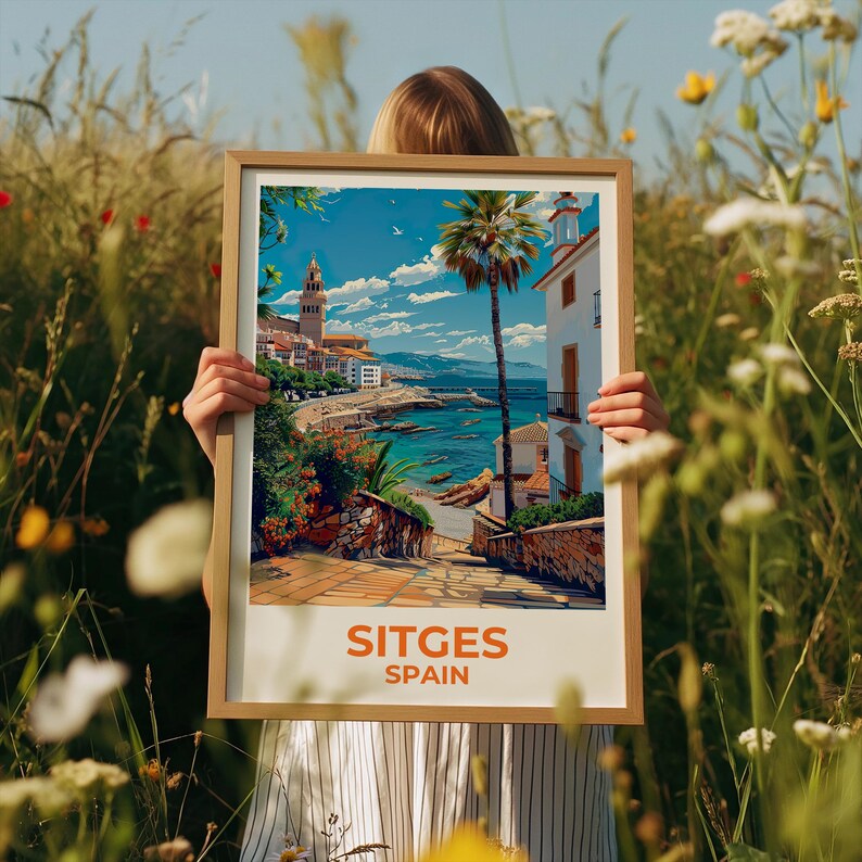 Sitges Travel Poster - Spanish Beach Wall Art