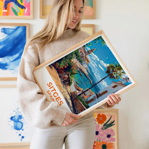 Sitges Travel Poster - Spanish Beach Wall Art