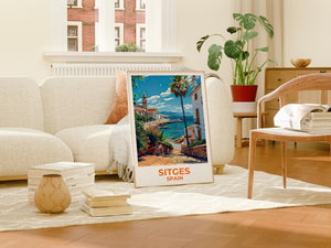 Sitges Travel Poster - Spanish Beach Wall Art