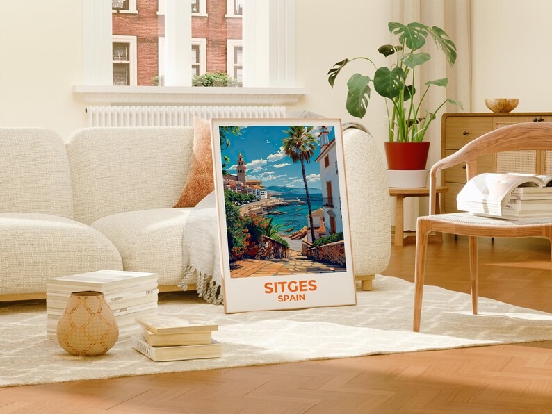 Sitges Travel Poster - Spanish Beach Wall Art