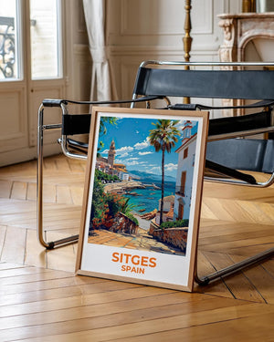 Sitges Travel Poster - Spanish Beach Wall Art