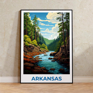 Arkansas Travel Print, Ozarks Poster, Forest Wall Art, Hike Illustration, Arkansas Poster, Home Decor, Birthday Gift