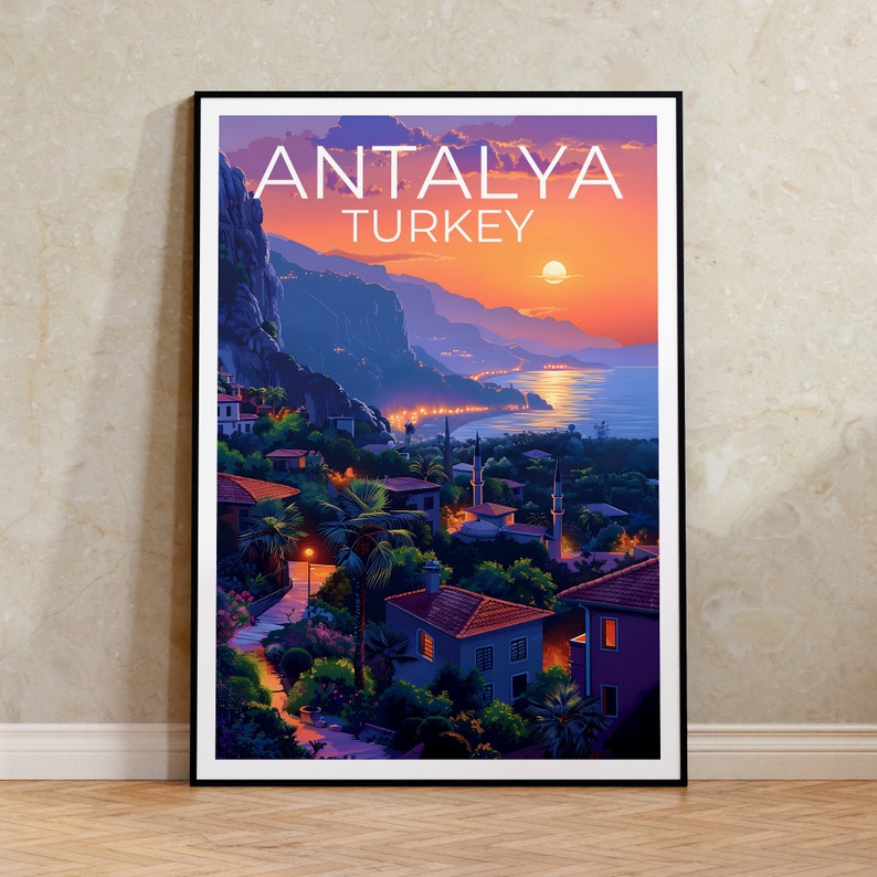 Antalya Poster, Turkey Print, Turkey Poster, Antalya Print, Antalya Travel Poster, Turkey Art, Antalya Art