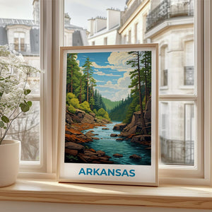 Arkansas Travel Print, Ozarks Poster, Forest Wall Art, Hike Illustration, Arkansas Poster, Home Decor, Birthday Gift