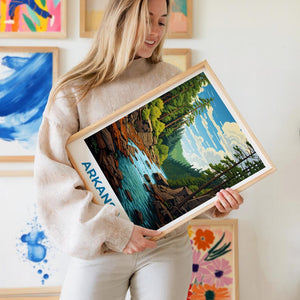 Arkansas Travel Print, Ozarks Poster, Forest Wall Art, Hike Illustration, Arkansas Poster, Home Decor, Birthday Gift