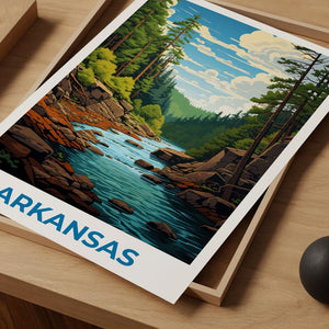 Arkansas Travel Print, Ozarks Poster, Forest Wall Art, Hike Illustration, Arkansas Poster, Home Decor, Birthday Gift