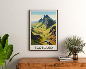 Scotland Poster, United Kingdom Print, Scottish Highlands Poster, Mountain Print, Rural Travel Poster, Countryside Poster, Scotland Art