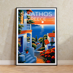 Skiathos Travel Poster, Greece Wall Art, Greece Print, Skiathos Poster, Greece Poster, Europe Poster, Skiathos Print