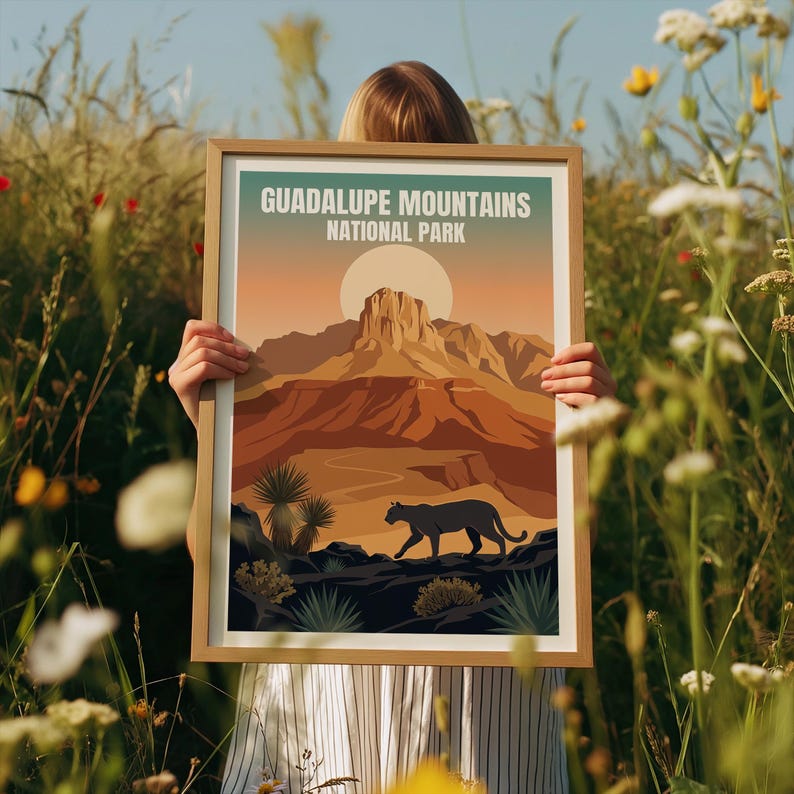 Guadalupe Mountains Poster - Texas Desert Landscape Wall Art