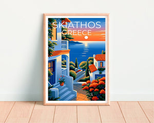 Skiathos Travel Poster, Greece Wall Art, Greece Print, Skiathos Poster, Greece Poster, Europe Poster, Skiathos Print