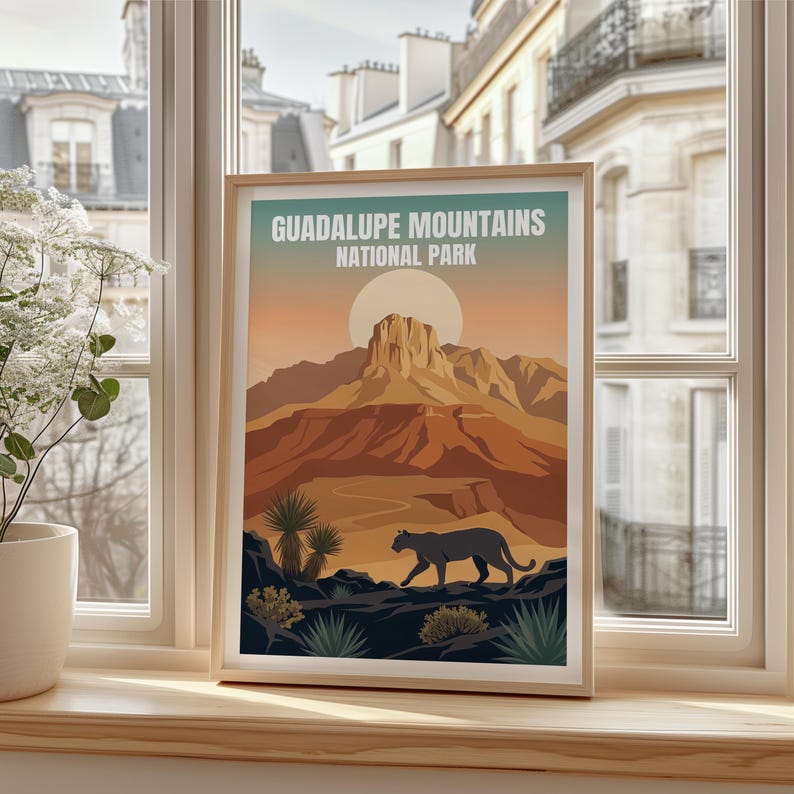 Guadalupe Mountains Poster - Texas Desert Landscape Wall Art
