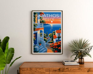 Skiathos Travel Poster, Greece Wall Art, Greece Print, Skiathos Poster, Greece Poster, Europe Poster, Skiathos Print