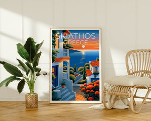 Skiathos Travel Poster, Greece Wall Art, Greece Print, Skiathos Poster, Greece Poster, Europe Poster, Skiathos Print