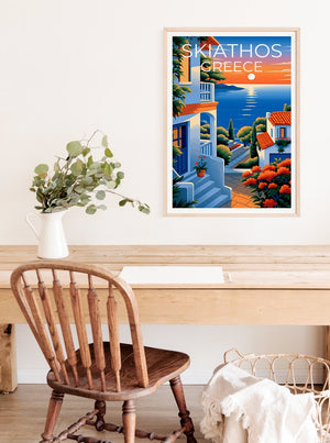 Skiathos Travel Poster, Greece Wall Art, Greece Print, Skiathos Poster, Greece Poster, Europe Poster, Skiathos Print