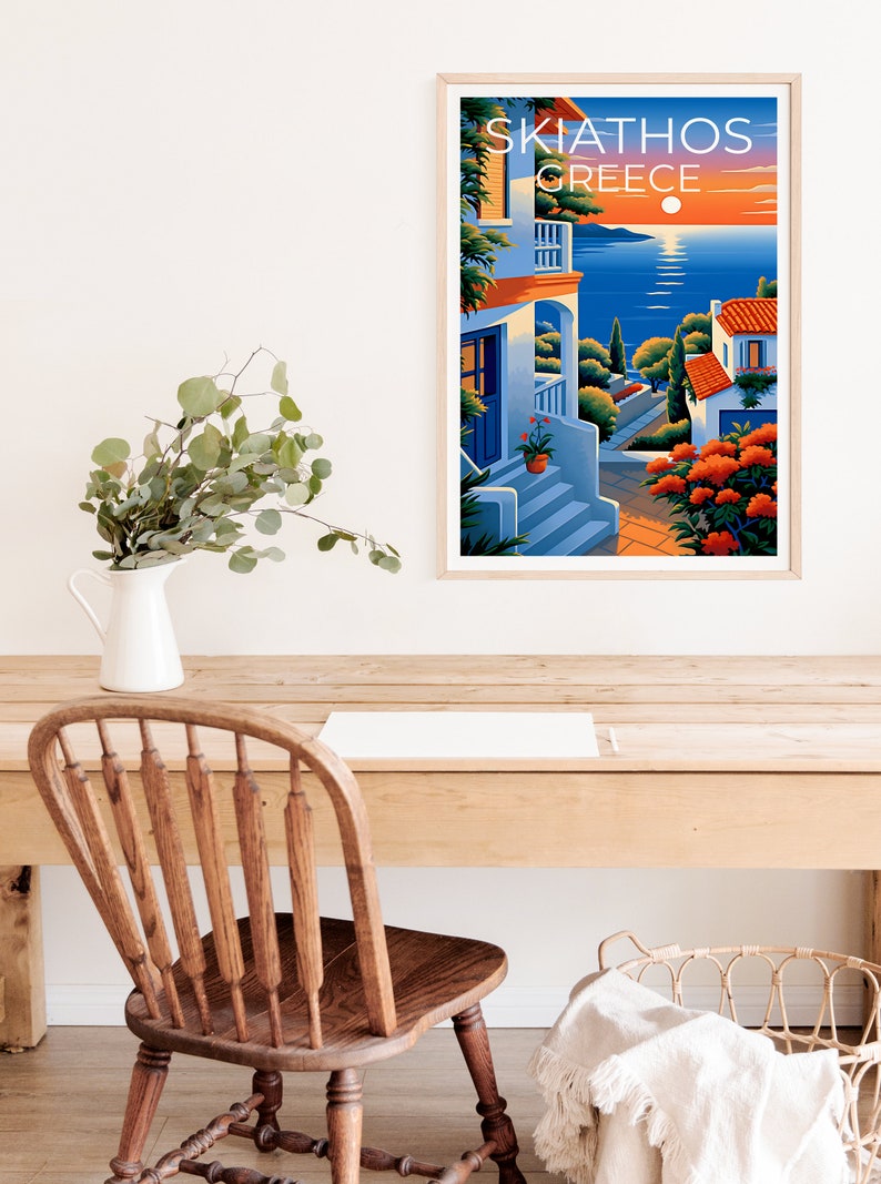 Skiathos Travel Poster, Greece Wall Art, Greece Print, Skiathos Poster, Greece Poster, Europe Poster, Skiathos Print