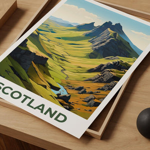 Scotland Poster, United Kingdom Print, Scottish Highlands Poster, Mountain Print, Rural Travel Poster, Countryside Poster, Scotland Art