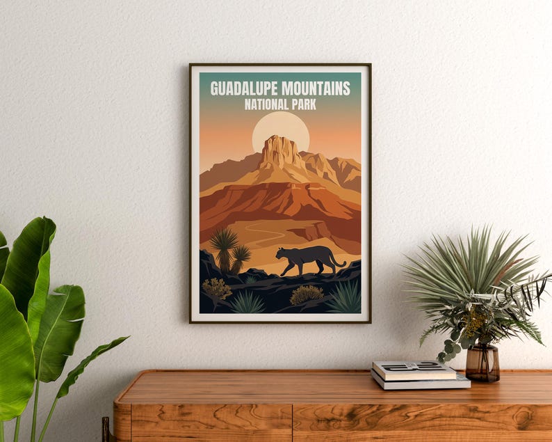 Guadalupe Mountains Poster - Texas Desert Landscape Wall Art