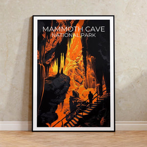 Mammoth Cave National Park Travel Print, Kentucky Poster, Cave Wall Art, Hike Illustration, Mammoth Cave Poster, Home Decor, Birthday Gift