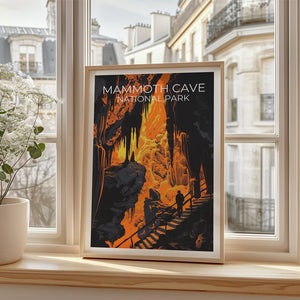 Mammoth Cave National Park Travel Print, Kentucky Poster, Cave Wall Art, Hike Illustration, Mammoth Cave Poster, Home Decor, Birthday Gift