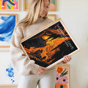 Mammoth Cave National Park Travel Print, Kentucky Poster, Cave Wall Art, Hike Illustration, Mammoth Cave Poster, Home Decor, Birthday Gift