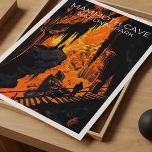 Mammoth Cave National Park Travel Print, Kentucky Poster, Cave Wall Art, Hike Illustration, Mammoth Cave Poster, Home Decor, Birthday Gift