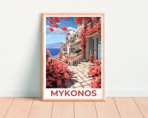 Mykonos Travel Poster, Greece Wall Art, Greece Print, Mykonos Poster, Greece Poster, Mykonos Print, Greece Art