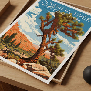 Affiche de voyage Joshua Tree, art mural de Californie, impression de Californie, affiche Joshua Tree, affiche d'arbre, affiche de nature, art Joshua Tree