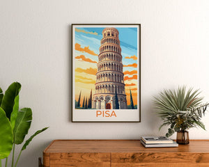 Leaning Tower of Pisa Poster, Italy Wall Art, Leaning Tower of Pisa Print, Italy Poster, Italy Art, Europe Poster, Poster Art, Wall Decor