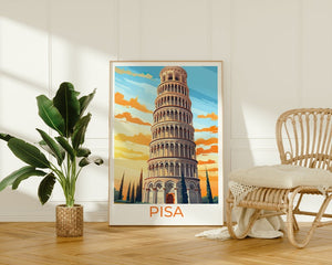 Leaning Tower of Pisa Poster, Italy Wall Art, Leaning Tower of Pisa Print, Italy Poster, Italy Art, Europe Poster, Poster Art, Wall Decor