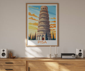 Leaning Tower of Pisa Poster, Italy Wall Art, Leaning Tower of Pisa Print, Italy Poster, Italy Art, Europe Poster, Poster Art, Wall Decor